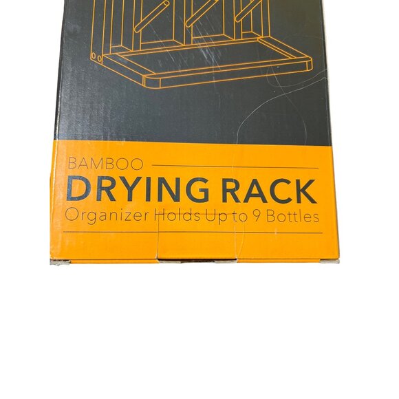 SpaceAid Bamboo Bottle Drying Rack Holds Up to 9 Bottles New in Box Natural - Picture 3 of 4